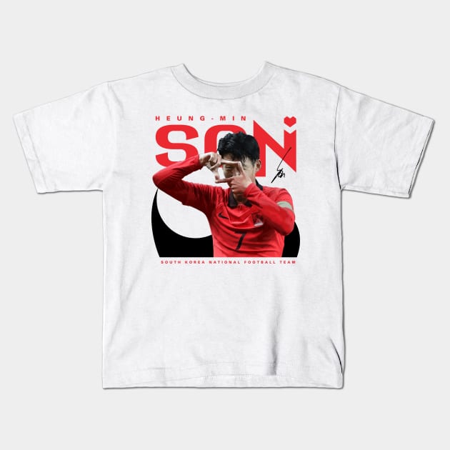 Son Heung-min Kids T-Shirt by Juantamad